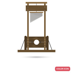 Ancient guillotine color flat icon for web and mobile design