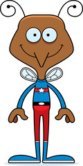 Cartoon Smiling Superhero Mosquito