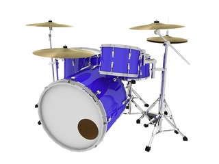 Fototapeta na wymiar blue drums right side perspective view - 3d rendering