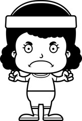 Cartoon Angry Fitness Girl