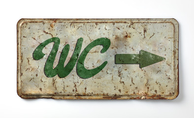     Stylisches Retro Hinweisschild Toilette WC 