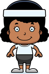 Obraz premium Cartoon Smiling Fitness Girl