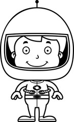 Cartoon Smiling Astronaut Boy