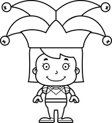 Cartoon Smiling Jester Girl