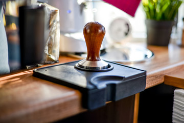 Barista coffee grinder and grains
