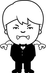 Angry Cartoon Little Waiter