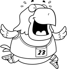 Cartoon Eagle Running Race