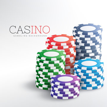 colorful casino chips vector background
