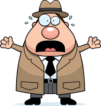 recommend clip art: Scared Cartoon Detective