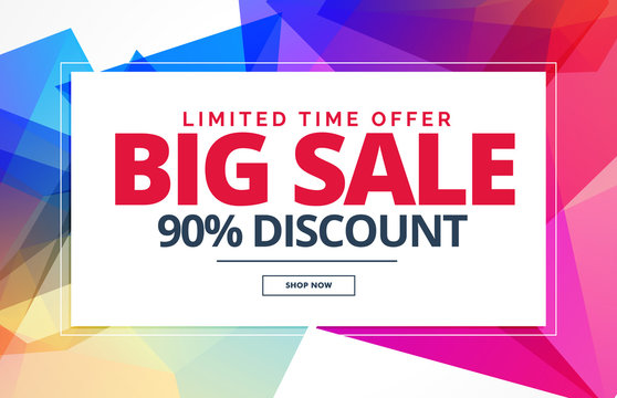 sale banner or voucher template design with abstract shapes