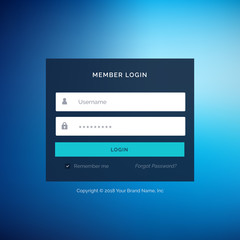 blue flat ui template design in vector