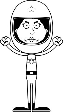 recommend clip art: Cartoon Angry Race Car Driver Woman