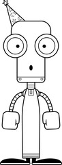 Cartoon Surprised Wizard Robot