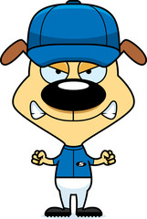 Cartoon Angry Baseball Player Puppy