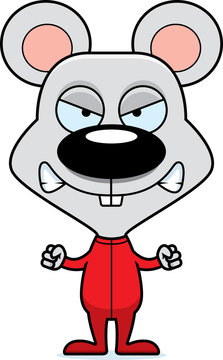 Cartoon Angry Mouse In Pajamas