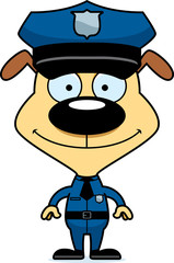 Cartoon Smiling Police Officer Puppy