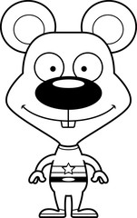 Cartoon Smiling Superhero Mouse