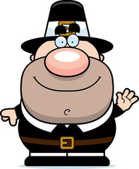 Waving Cartoon Pilgrim