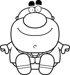 Cartoon Businessman Sitting