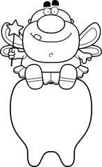 Cartoon Tooth Fairy Sitting