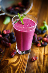Sweet berry smoothie from black mulberry