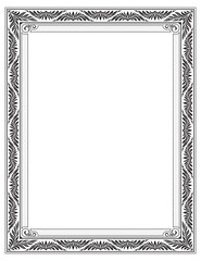 Ornate rectangular black frame for page decoration, title, card, label. Letter page proportions.