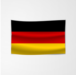 Hanging flag of Germany. German flag concept. Vector illustration. German flag.