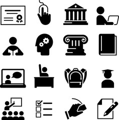 Education Icons - Black Series