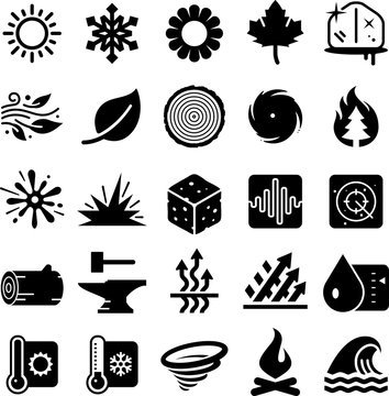 Earth Elements Icons - Black Series