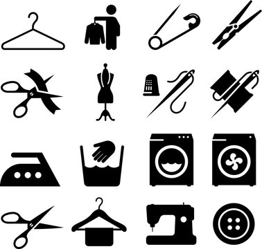 Fabric And Textiles Icons - Black Series
