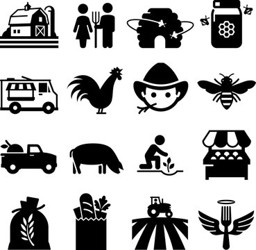 Farmer's Market Icons - Black Series