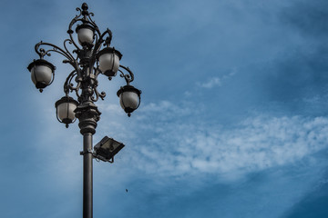 Fototapeta na wymiar Beautiful ancient street Lamp in trieste