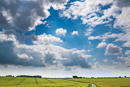 Field and blue sky in Denmark