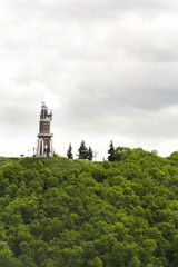 Schillers Lookout near Kryry, Czech republic with blue cloudy sky