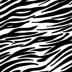 Animal print. Seamless pattern with texture of Zebra skin. Repeating background for printing on fabric, textiles, home decor, design things. Vector illustration