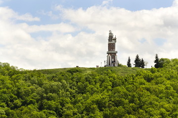 Schillers Lookout near Kryry, Czech republic with blue cloudy sky