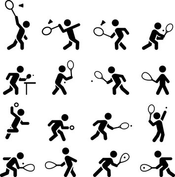 Racket Sports Icons - Black Series