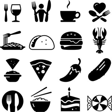 Restaurant Icons - Black Series