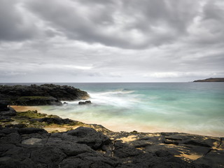 Fototapeta na wymiar view of beautiful beach on the Graciosa island near Lanzarote, Spain