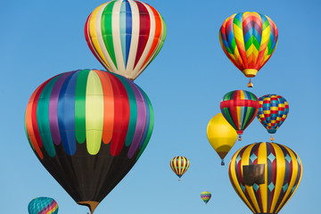 Multi colored hot air balloons