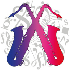 notes grey and sax gradient