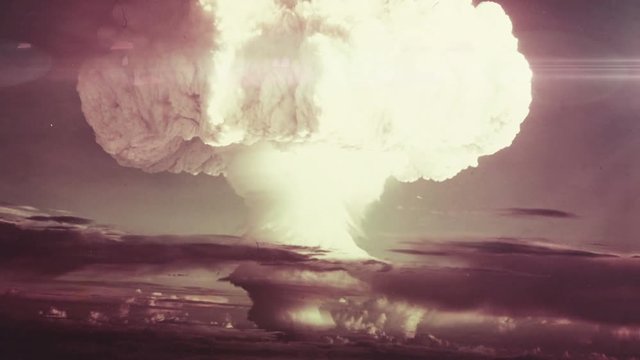 Incredible view of a nuclear explosion / mushroom cloud.