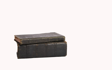 old books on a white background