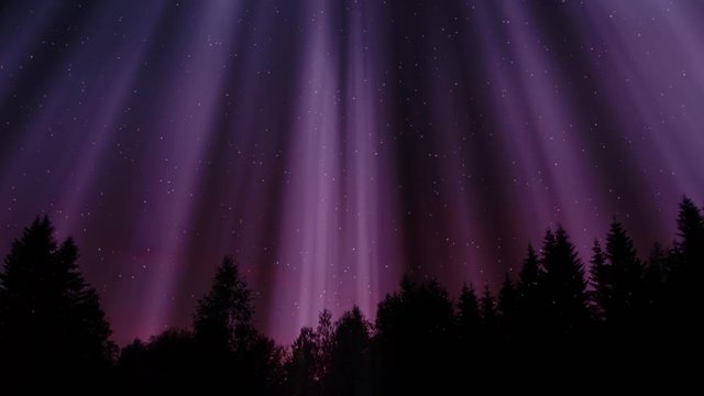 Fantasy landscape at night animation