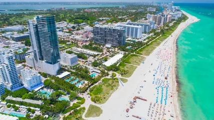 Papier Peint photo autocollant Photo aérienne Miami Beach, South Beach, Florida. USA.