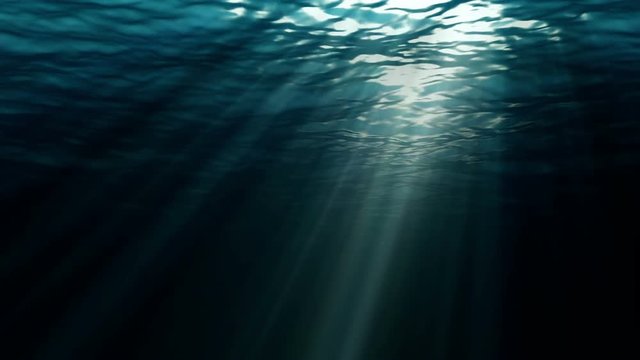 Ocean sun rays moving in super slow motion.