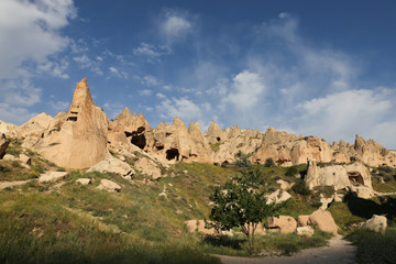 Fototapeta na wymiar Rock Formations in Zelve Valley, Cappadocia