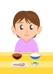 栄養バランスのとれた食事　女性