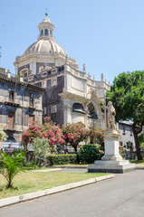 Fototapeta na wymiar The square of Catania Cathedral