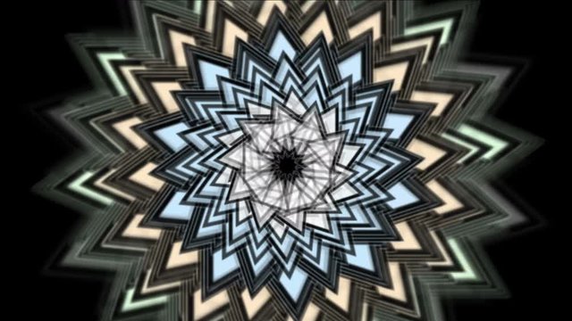 4k Feather flower kaleidoscope design fireworks geometric pattern,oriental religion texture,fractal art weaving petal bloom matrix particle background.
